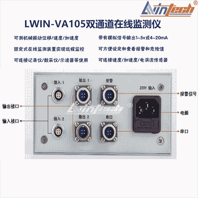 國(guó)產(chǎn)供應(yīng)LWIN-VA105雙通道在線監(jiān)測(cè)儀